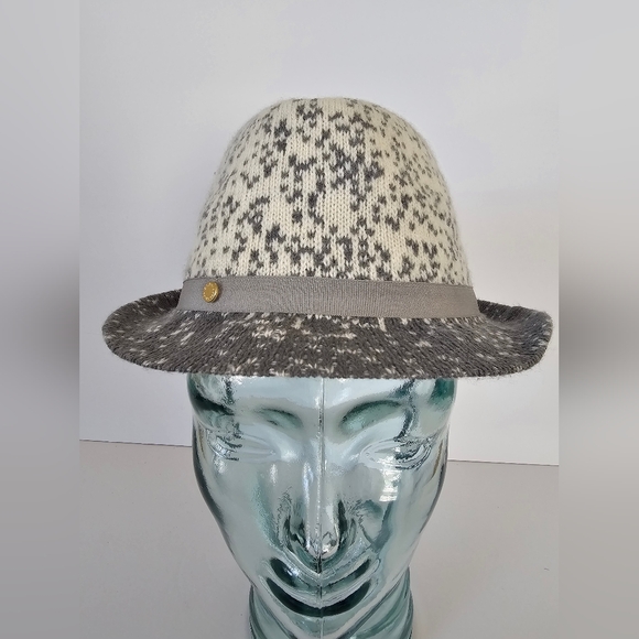BCBGeneration Gray Angora Blend With Grosgrain Bow Fedora Hat NWT - Picture 1 of 8